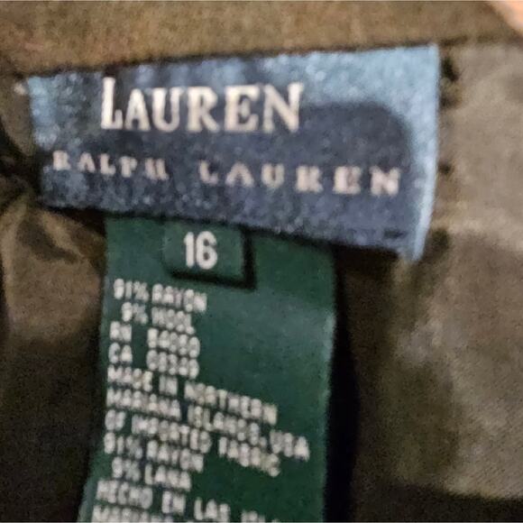 VTG Ralph Lauren paisley floral print green red Wrap Skirt wool blend 16 - Picture 4 of 4